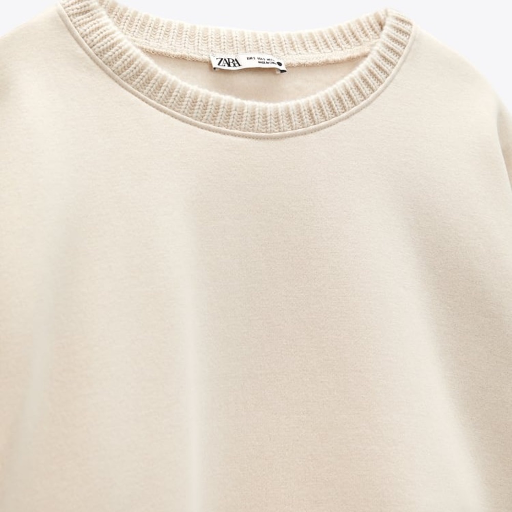 Zara Tricot Rib Sweatshirt - Picture 7 of 8